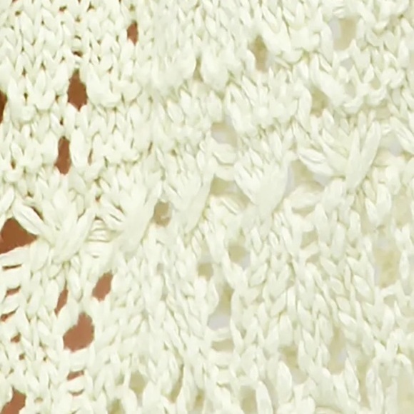 Free People New Size S Sweet Talker Boho Long Crochet Knit Cardigan Honeydew - Picture 7 of 16